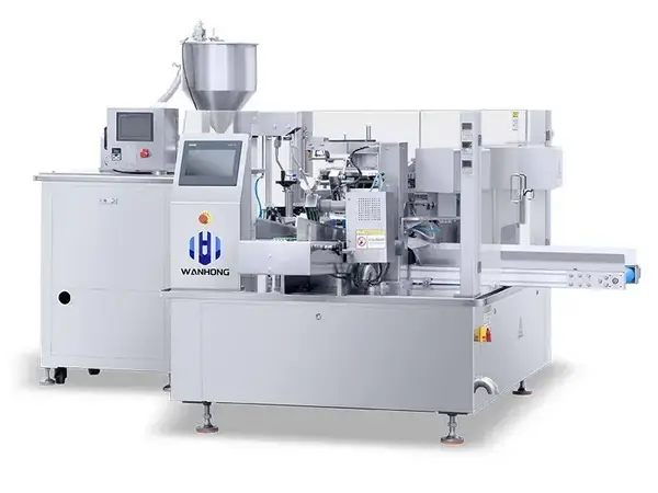 Llenadora de bolsas verticales con boquilla para lavavajillas